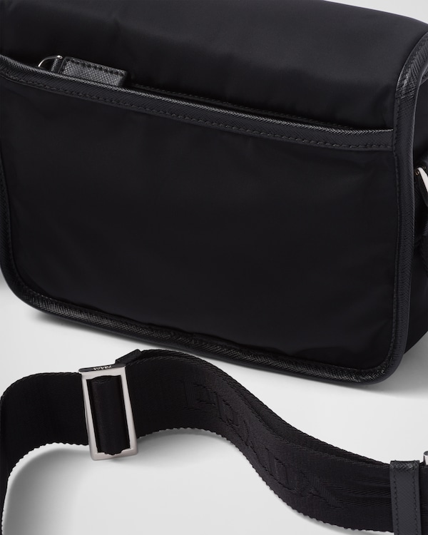 Re-Nylon and Saffiano leather shoulder bag Re-Nylon and Saffiano leather shoulder bag