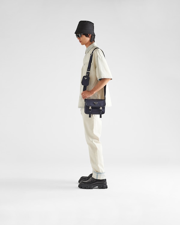 Re-Nylon and Saffiano leather shoulder bag Re-Nylon and Saffiano leather shoulder bag