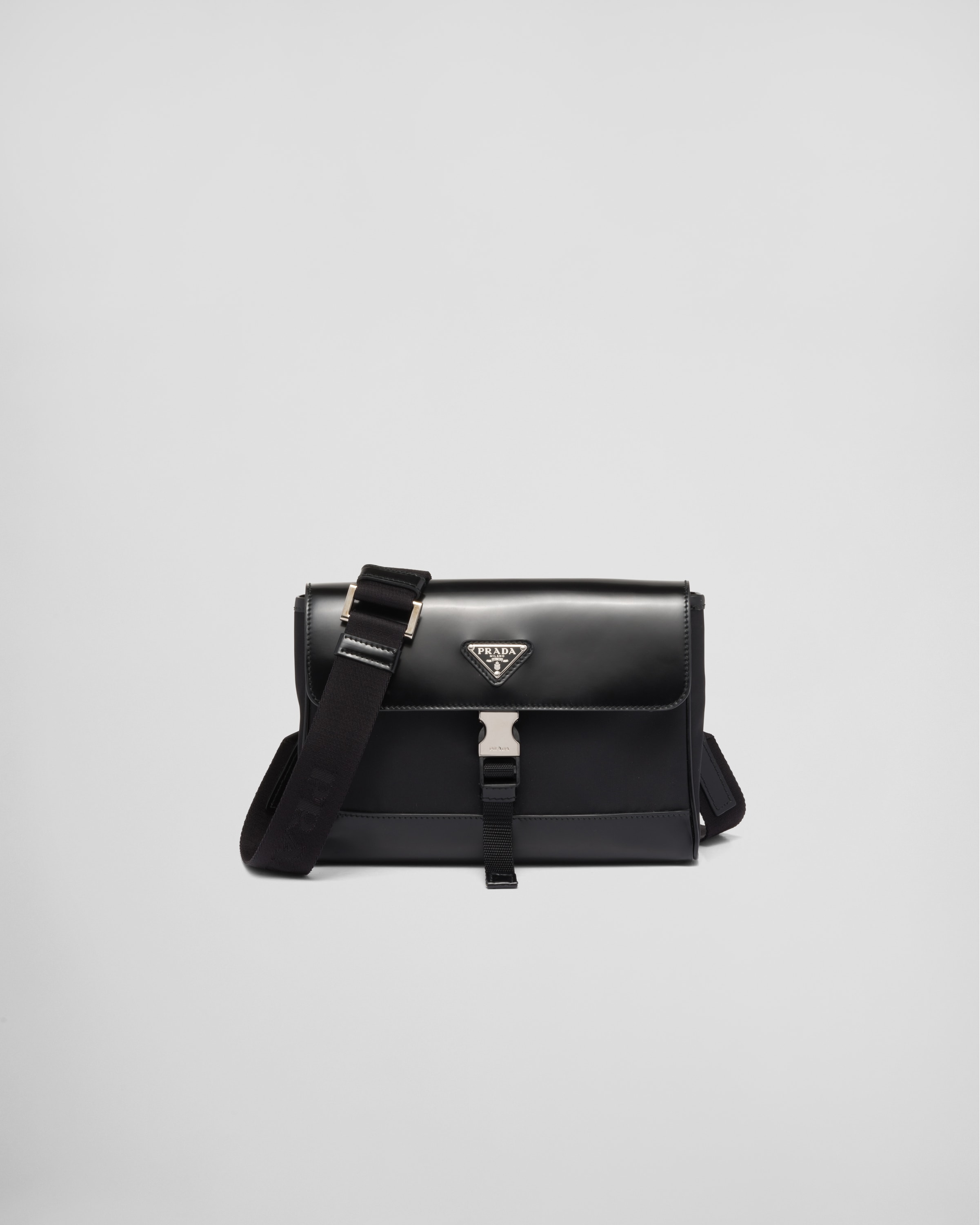 Re Nylon Small Shoulder Bag in Black - Prada