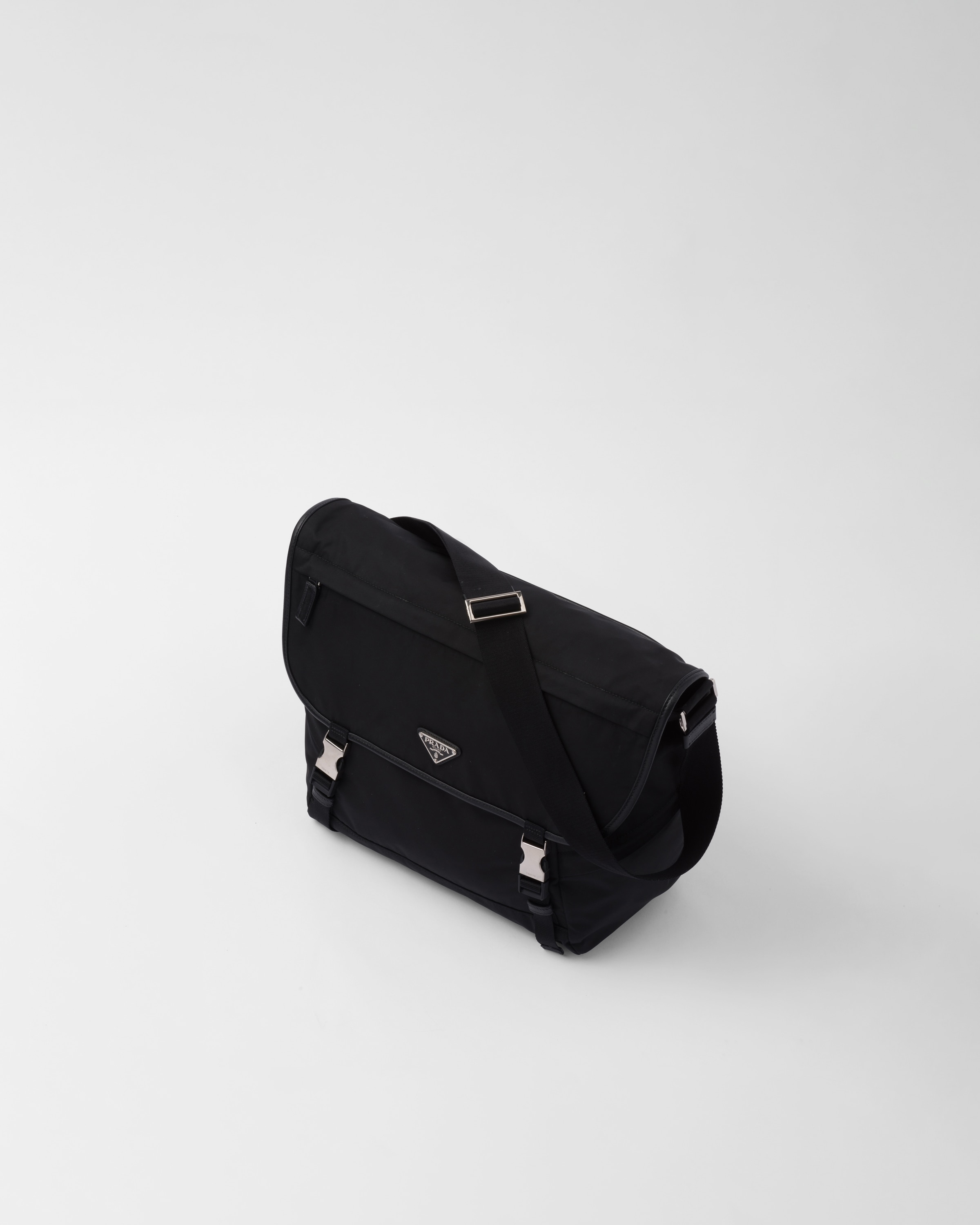 Black Re-Nylon and Saffiano leather shoulder bag | PRADA