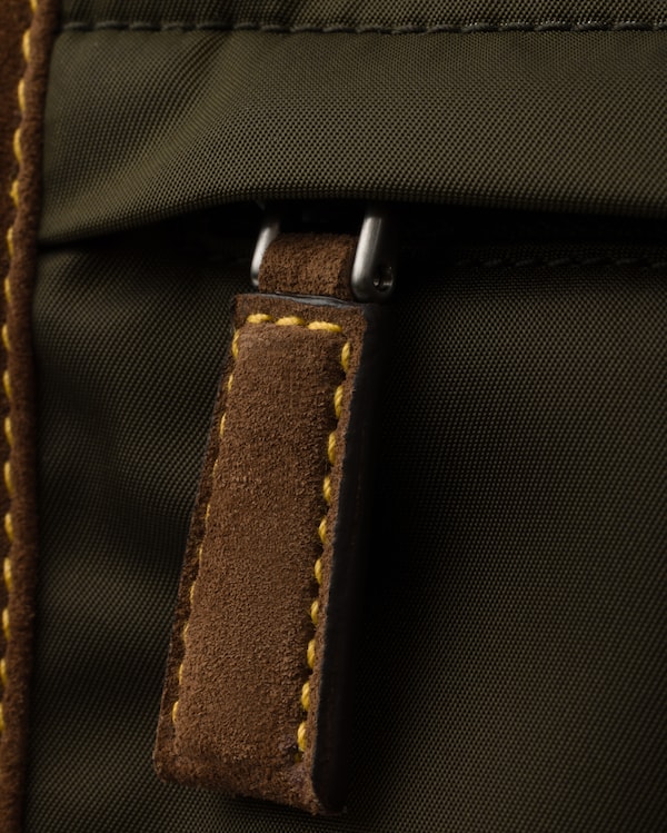 Large Re-Nylon and suede shoulder bag Large Re-Nylon and suede shoulder bag