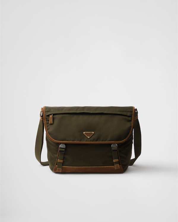 ショルダーバッグ PRADA 2VD066_384_F041O RE-NYLON AND SUEDE SHOULDER BAG Musk Green/cocoa Medium Re-nylon And Suede Shoulder Bag | PRADA