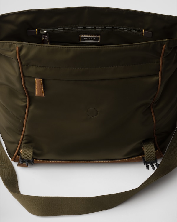 Large Re-Nylon and suede shoulder bag Large Re-Nylon and suede shoulder bag