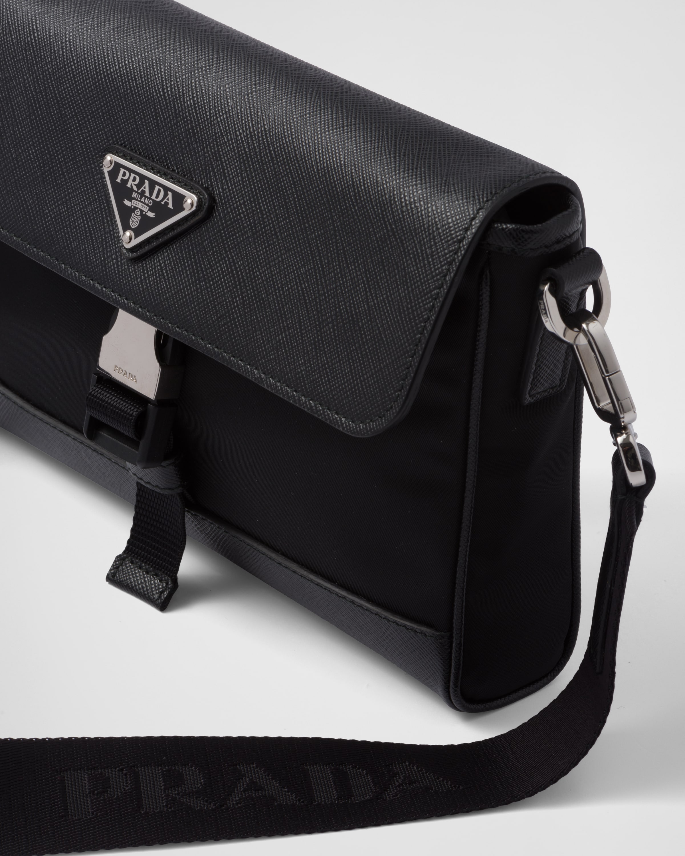 Black Re nylon And Saffiano Shoulder Bag PRADA