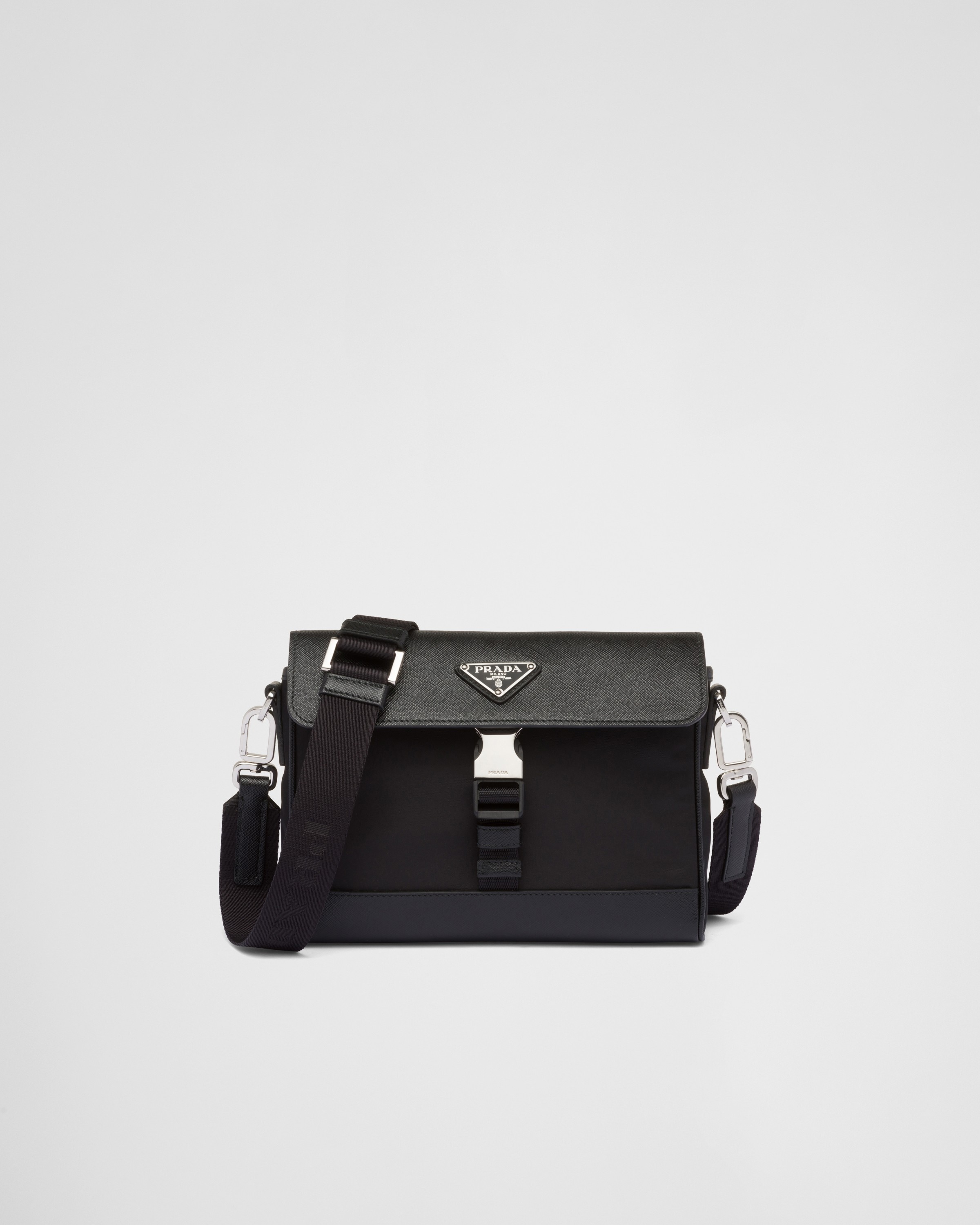 Prada Re-Nylon Saffiano Leather Crossbody Bag