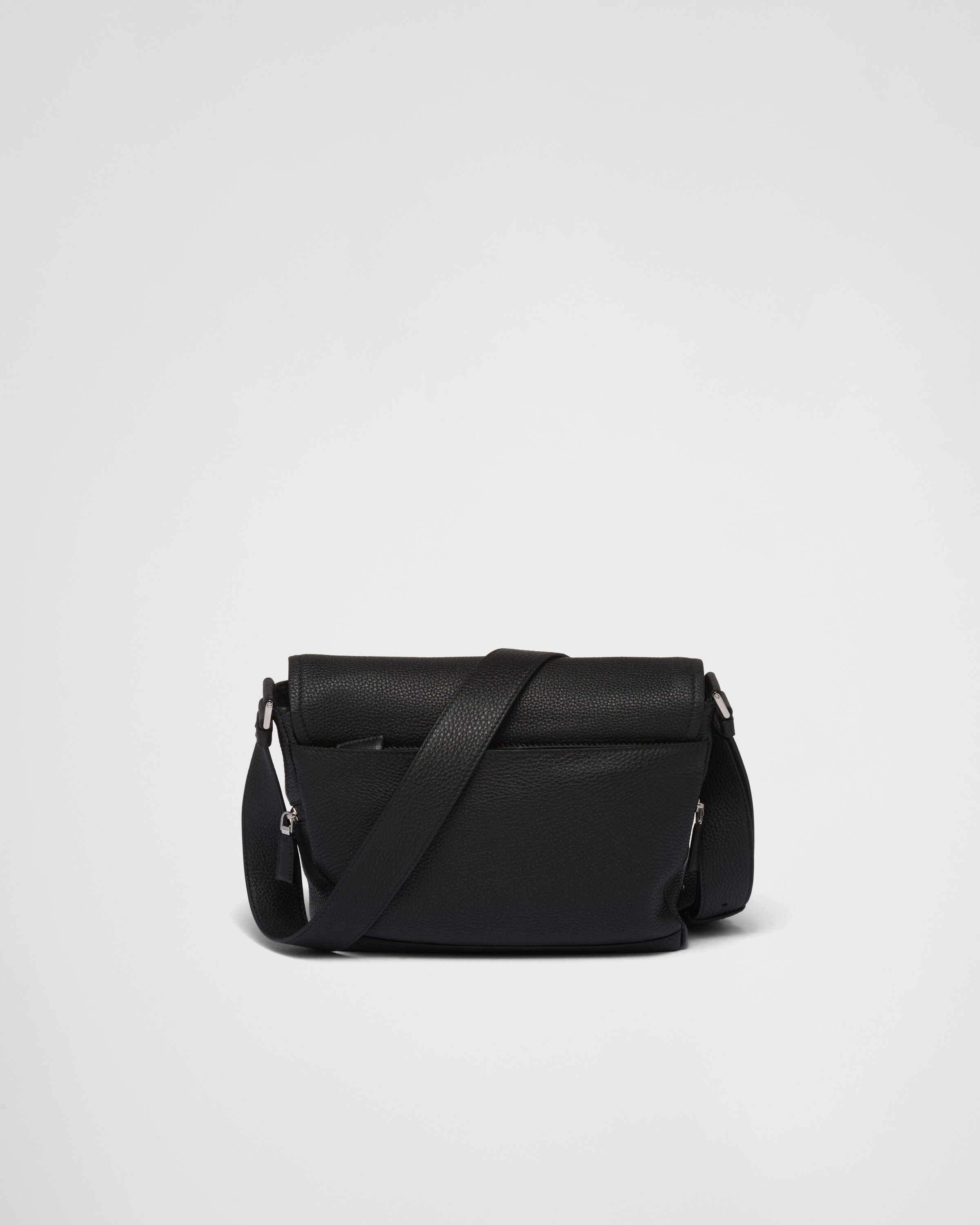 Prada Letter Leather Bag Strap in Black for Men