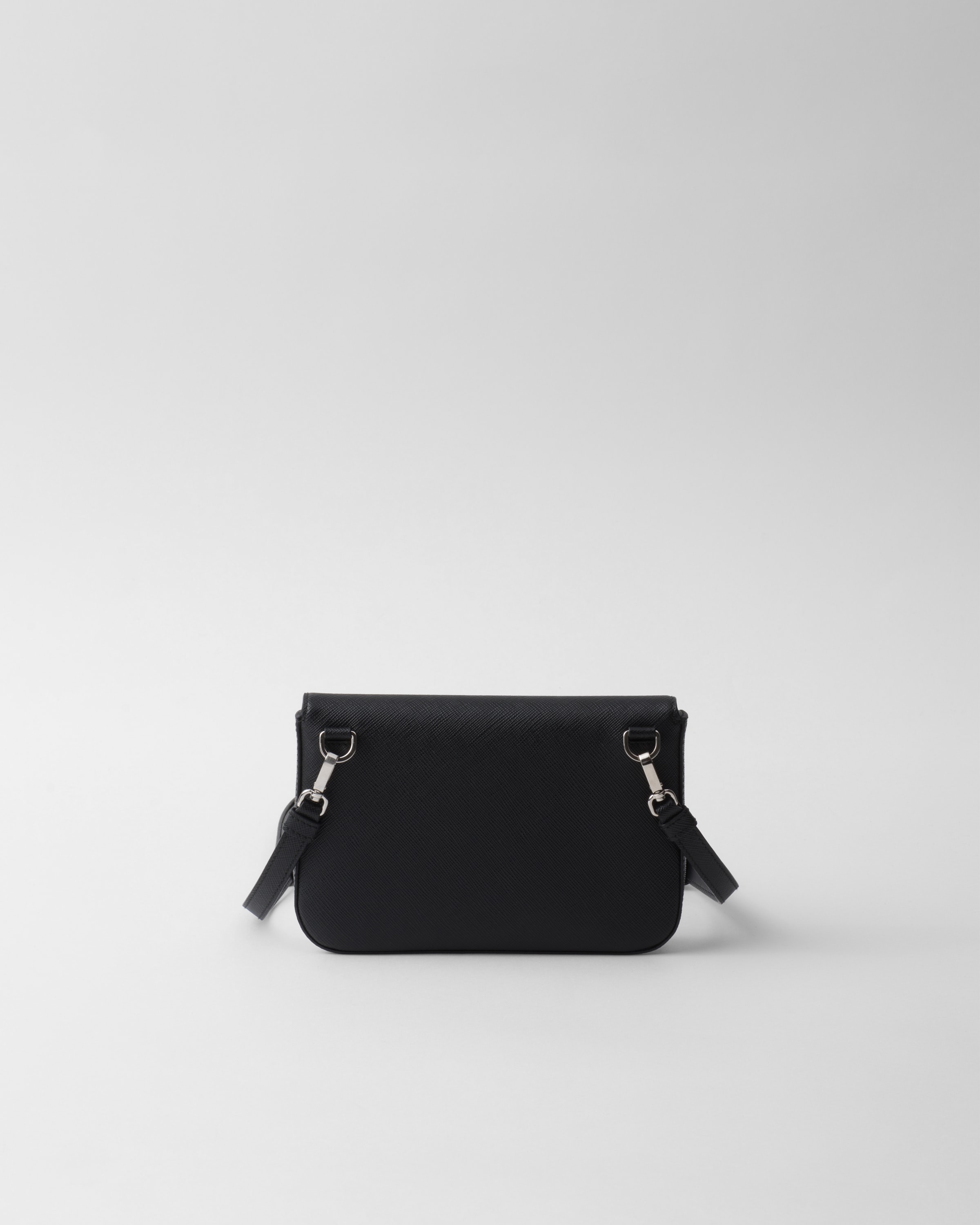 Shop Prada Saffiano Leather Shoulder Bag In Black