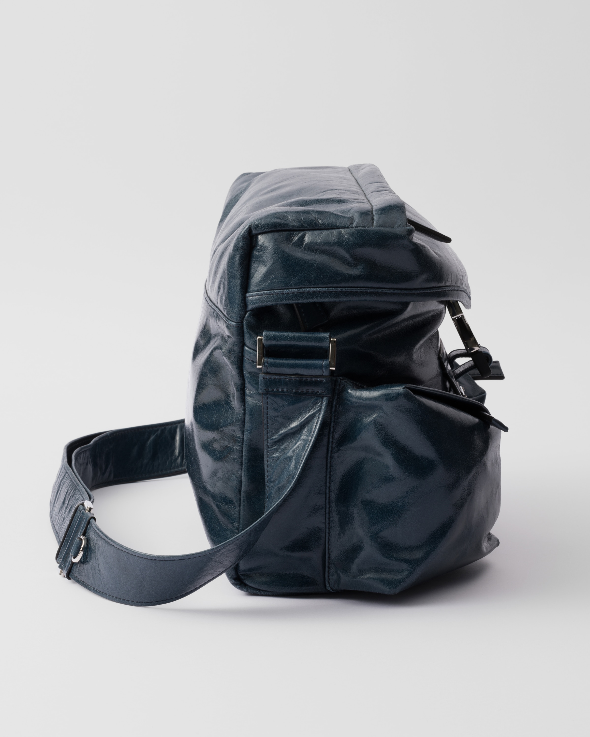 Denim Leather shoulder bag | PRADA