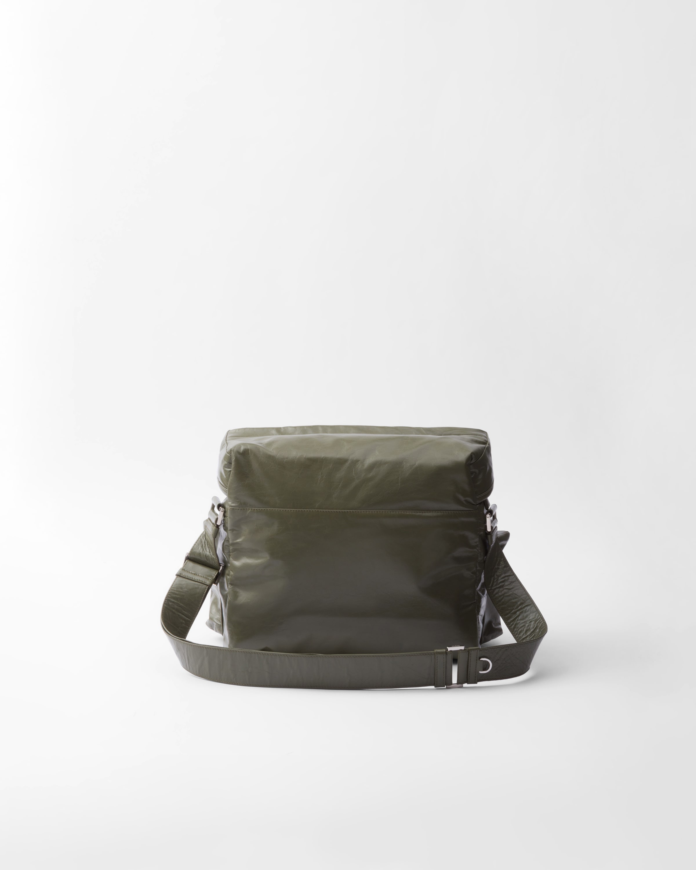 Shop Prada Leather Shoulder Bag In Loden Green