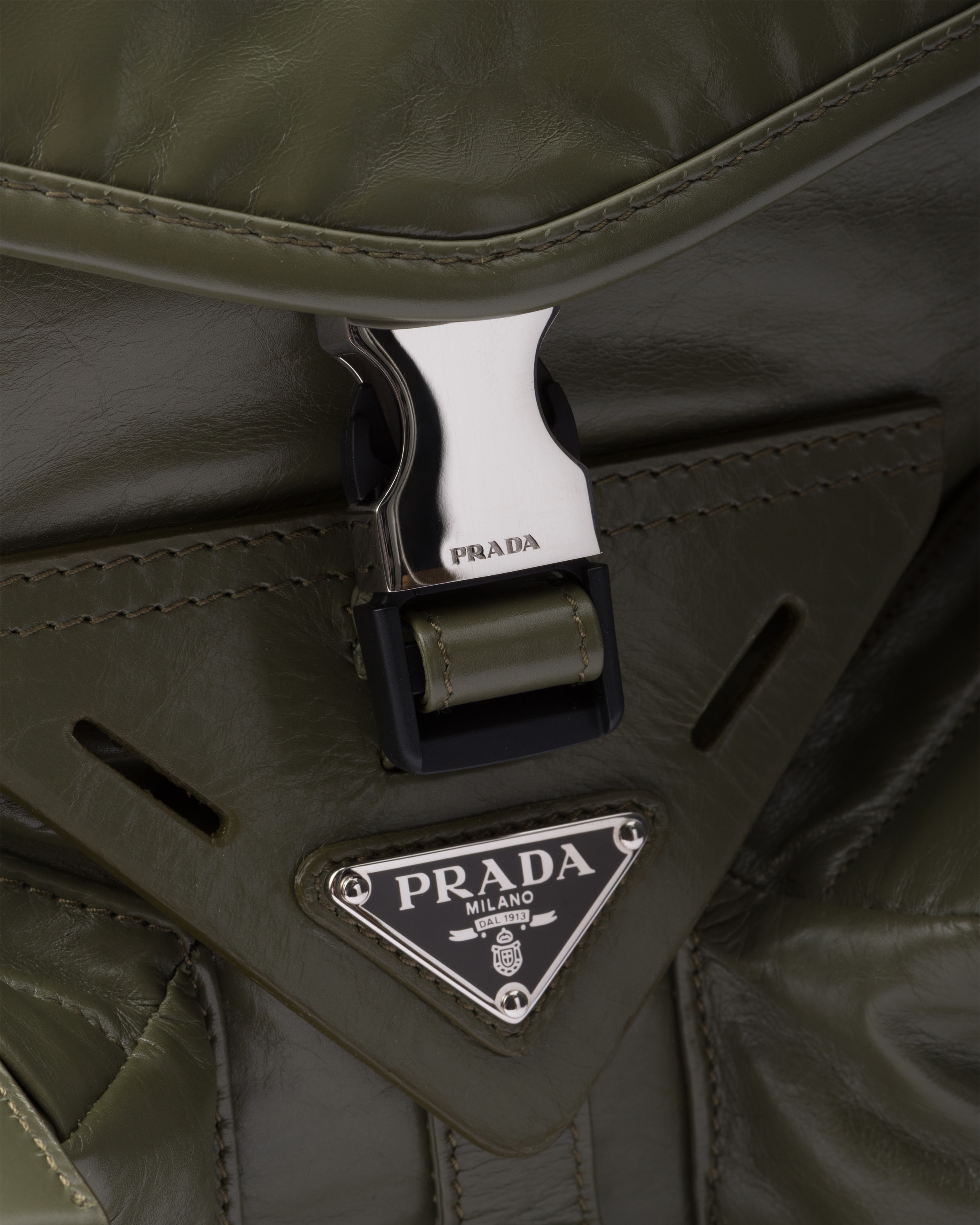 Loden Green Leather Shoulder Bag | PRADA Loden Green Leather Shoulder Bag | PRADA