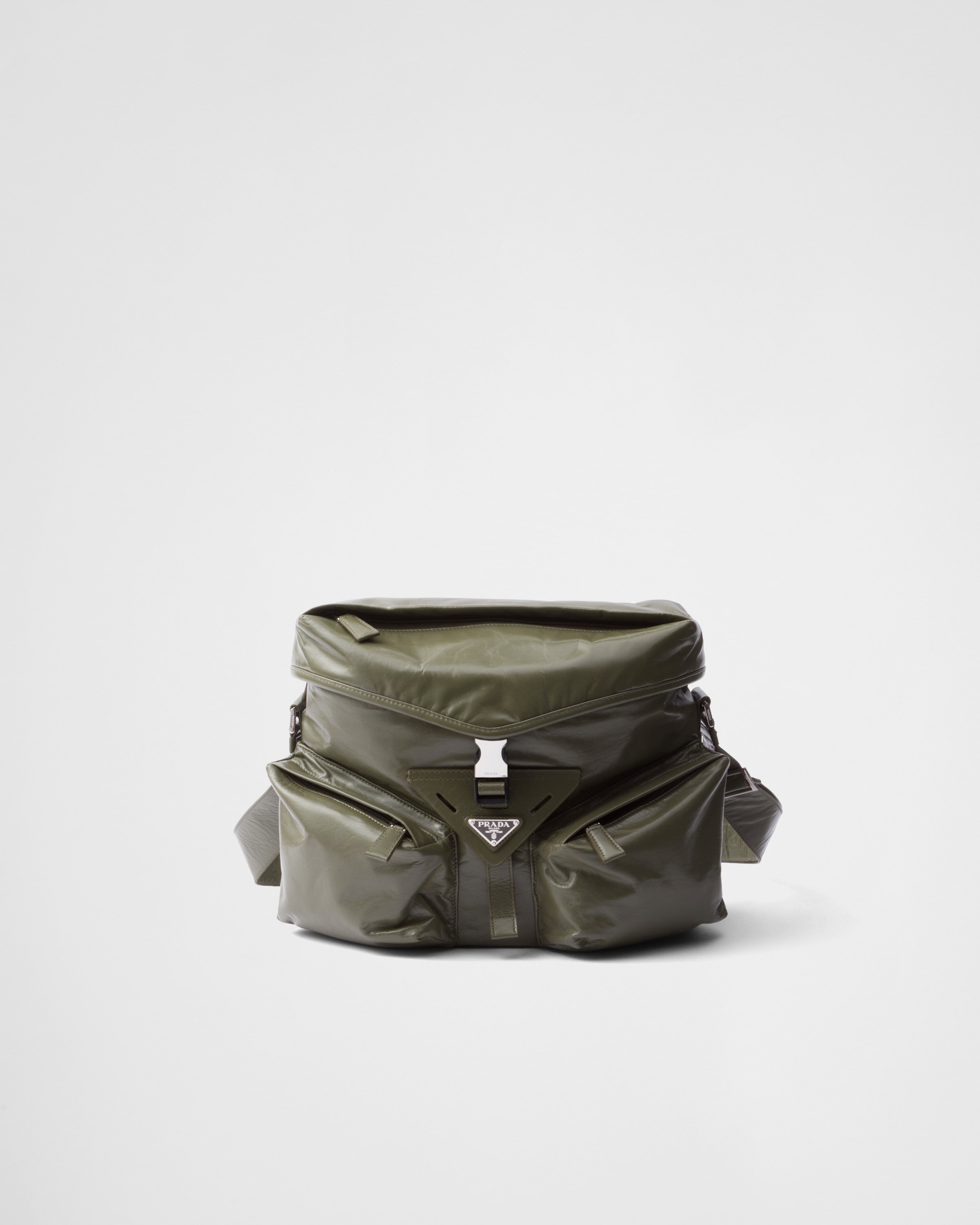 Prada Leather Shoulder Bag In Loden Green