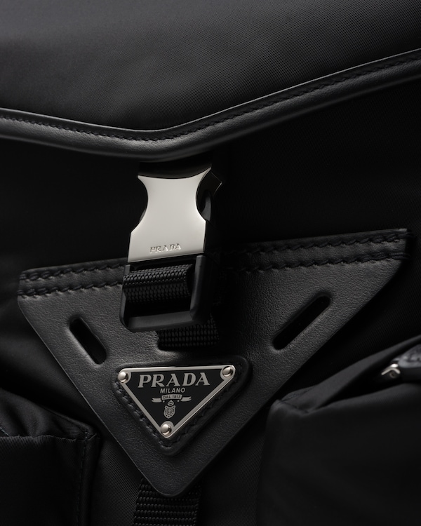 Bolsa de ombro em couro e Re-Nylon Bolsa de ombro em couro e Re-Nylon