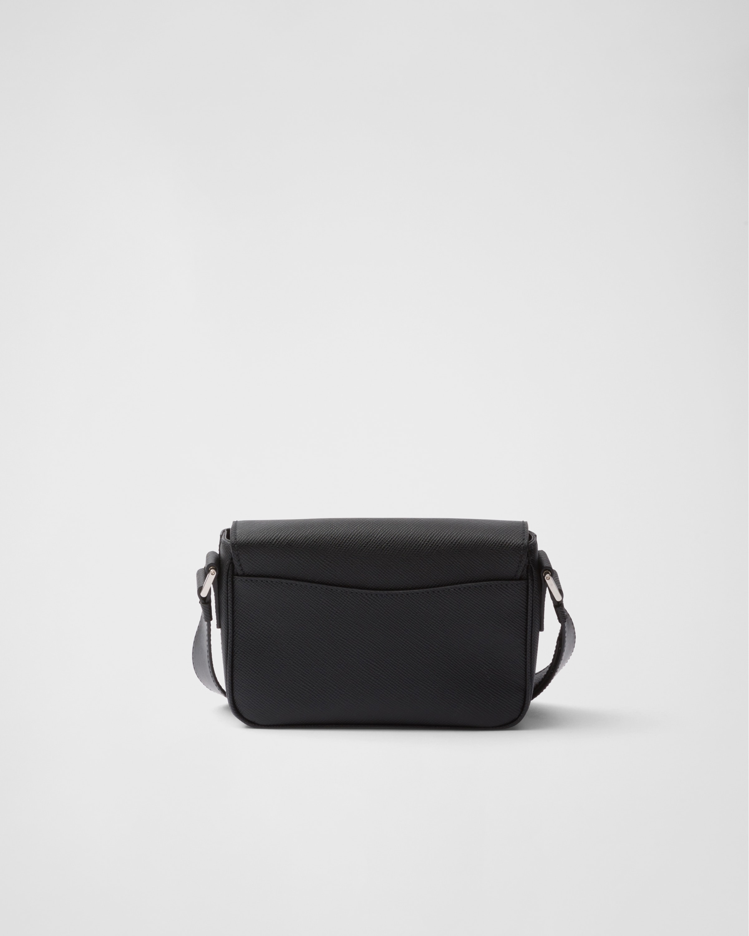 Shop Prada Schultertasche Aus Saffiano-leder In Black