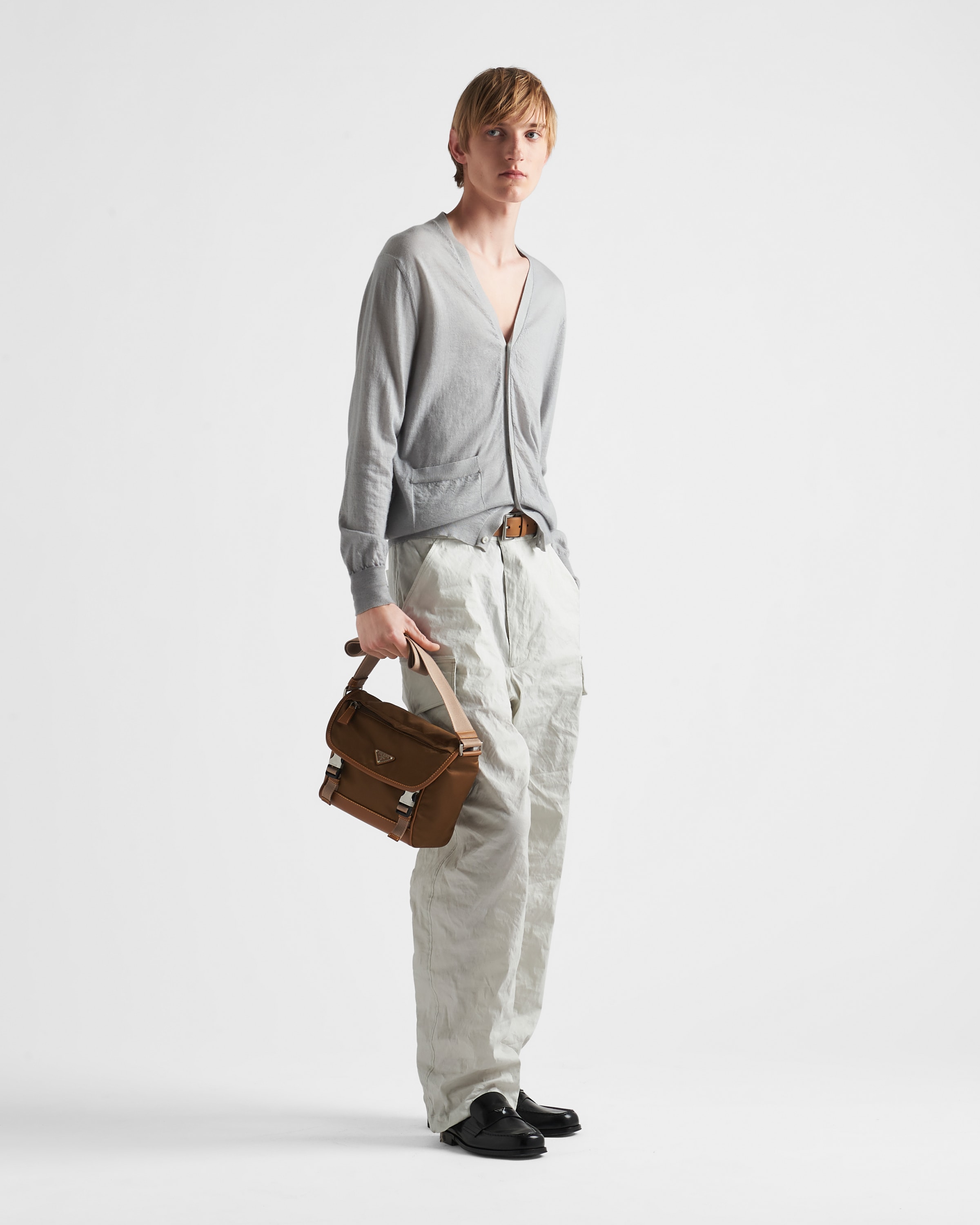 【PRADA】Re-Nylon レザー・ショルダーバッグ スモール ブラウン Re-Nylon xレザー ショルダーバッグ | PRADA