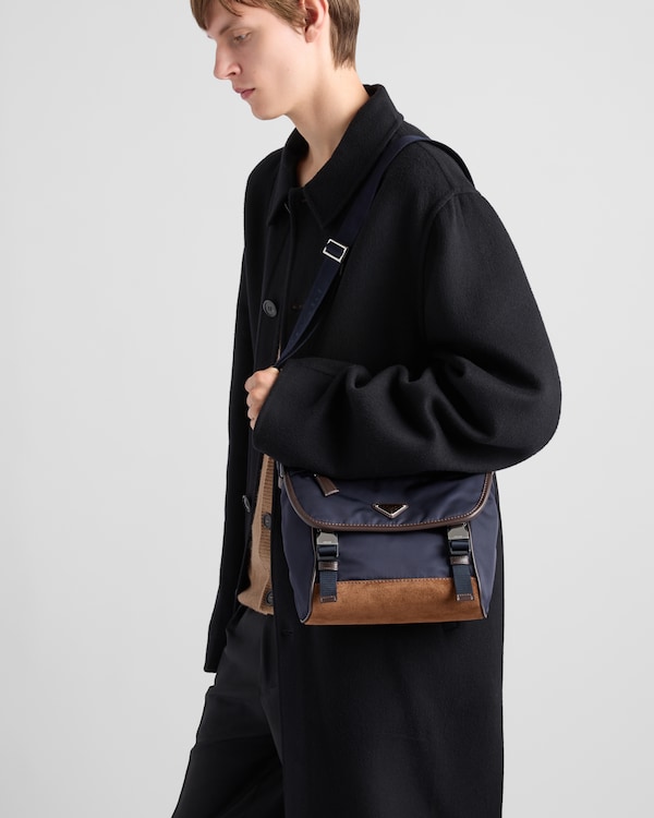 Medium Re-Nylon and leather shoulder bag Medium Re-Nylon and leather shoulder bag