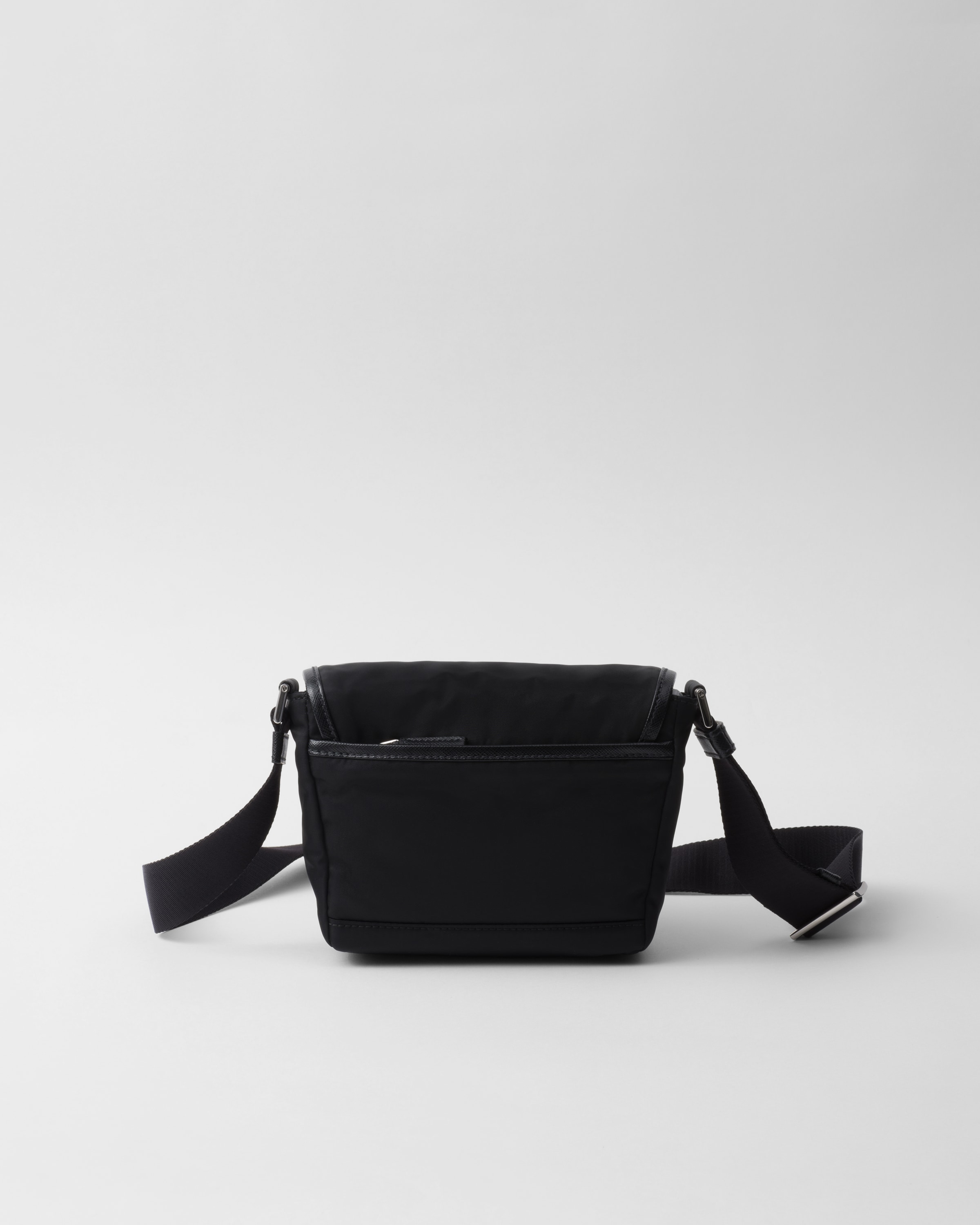 Shop Prada Re-nylon And Saffiano Leather Shoulder Bag In Black