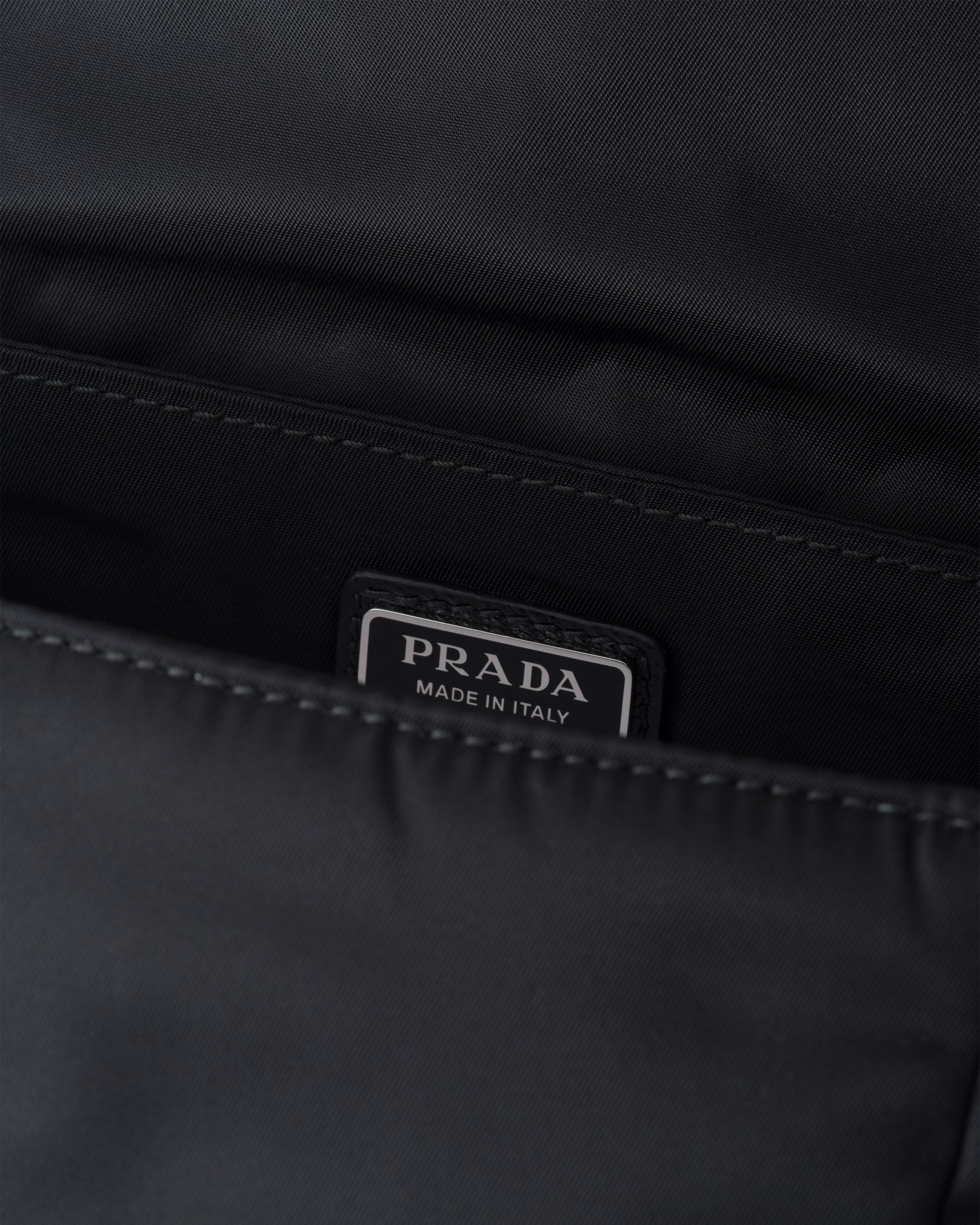 Shop Prada Re-nylon And Saffiano Leather Shoulder Bag In Black