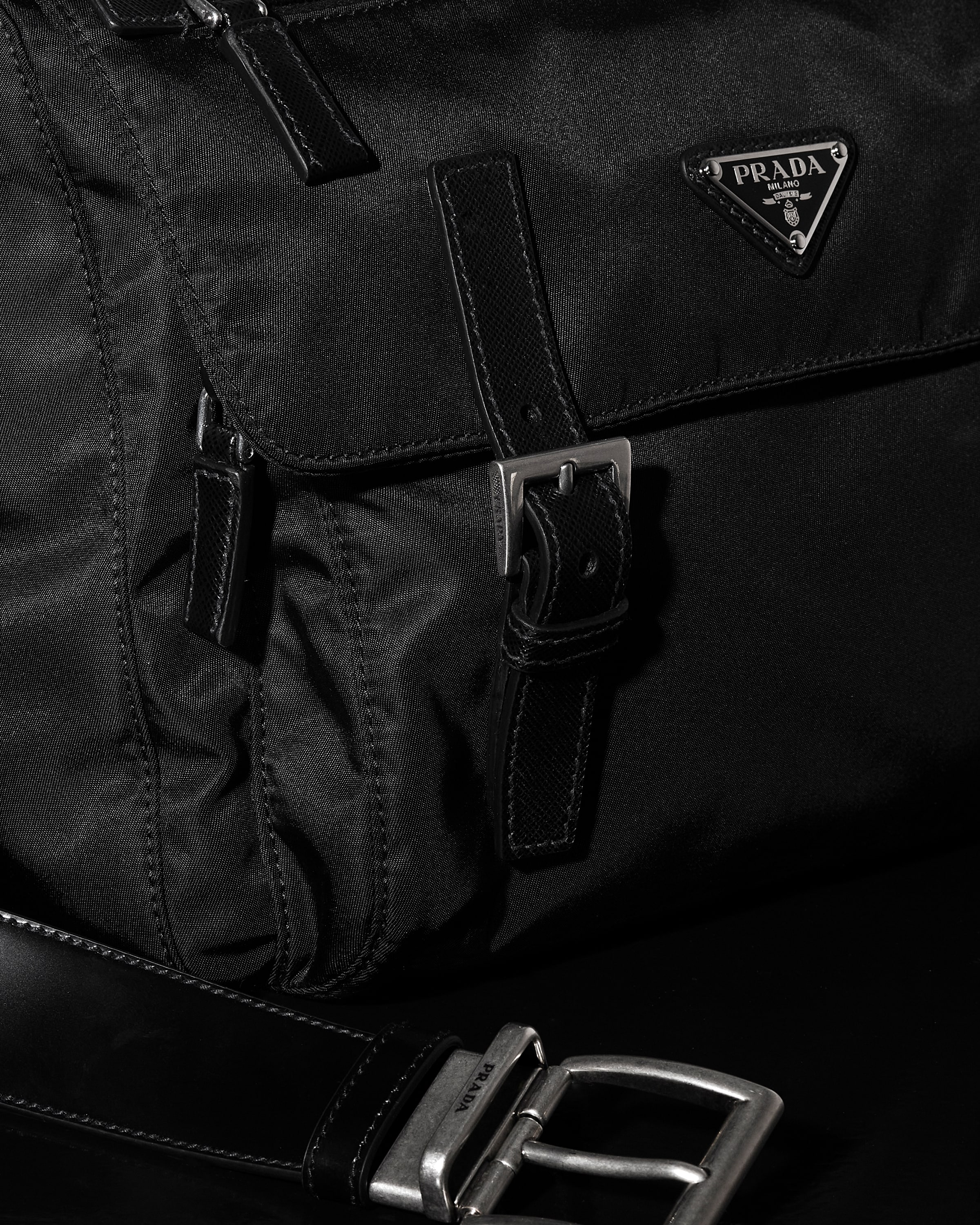 Black Re nylon Shoulder Bag PRADA