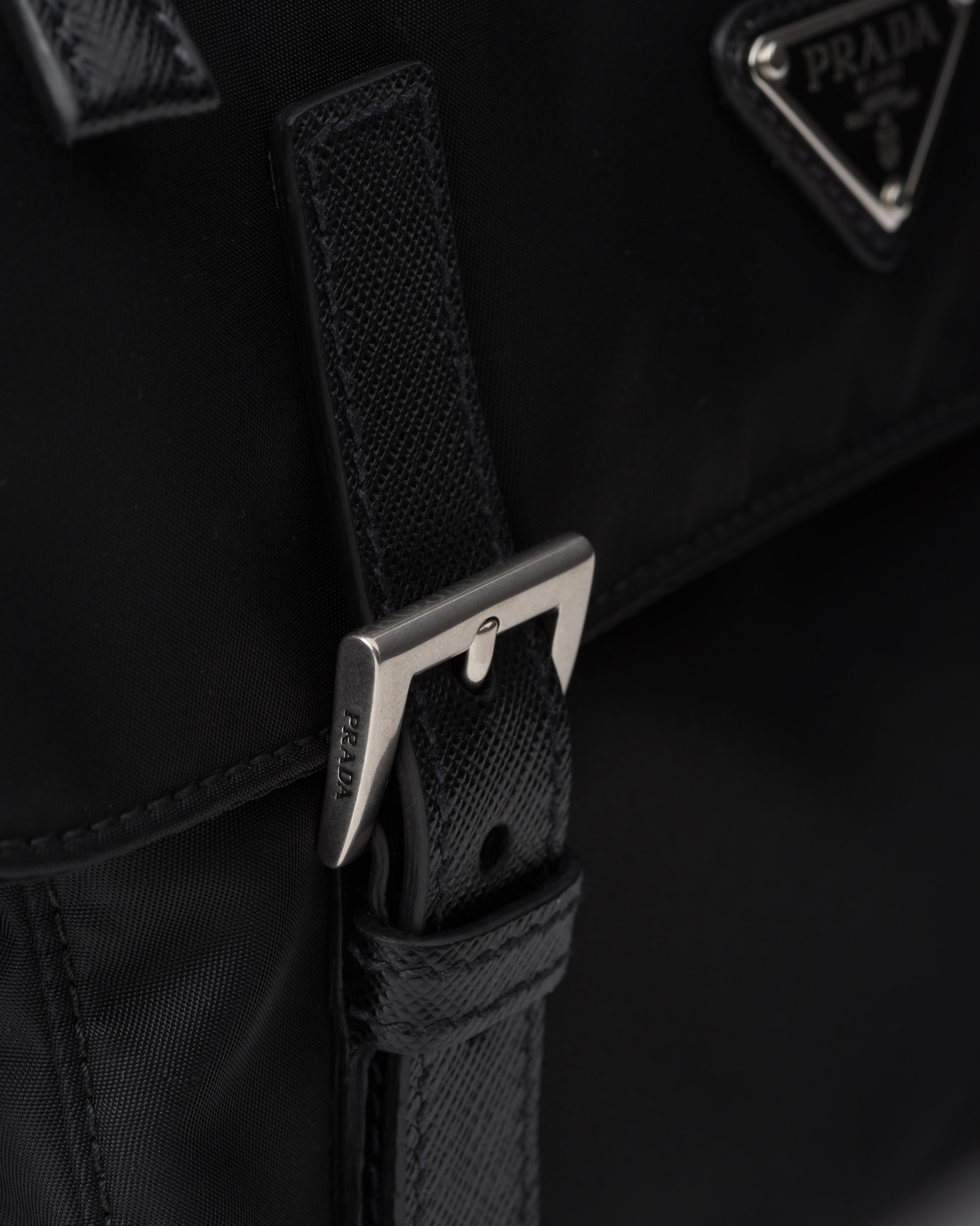 Black Re nylon Shoulder Bag PRADA