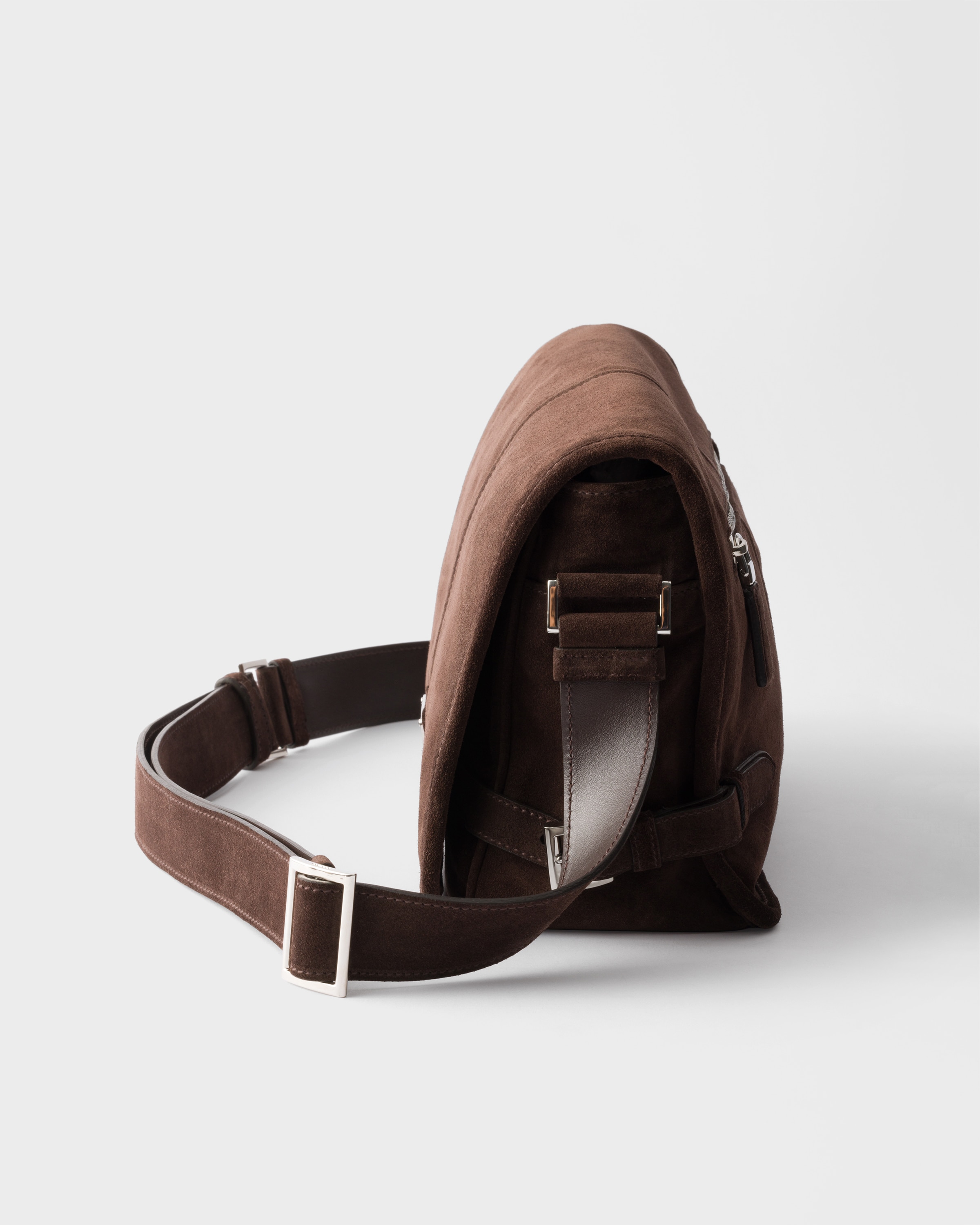 ダークブラウン スエード ショルダーバッグ | PRADA - 日本 ダークブラウン スエード ショルダーバッグ | PRADA - 日本