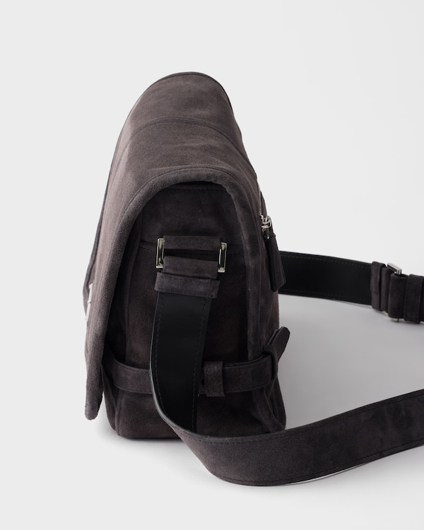 Suede shoulder bag - Anthracite Gray Suede shoulder bag - Anthracite Gray