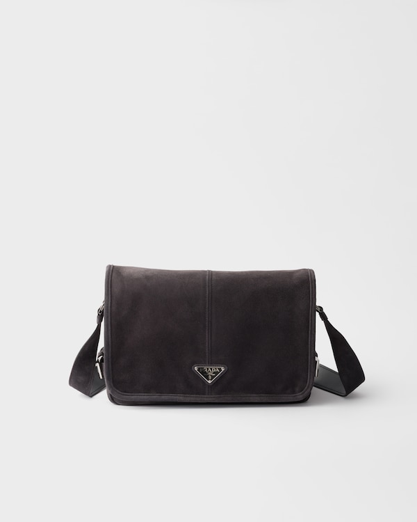 Suede shoulder bag - Anthracite Gray Suede shoulder bag - Anthracite Gray