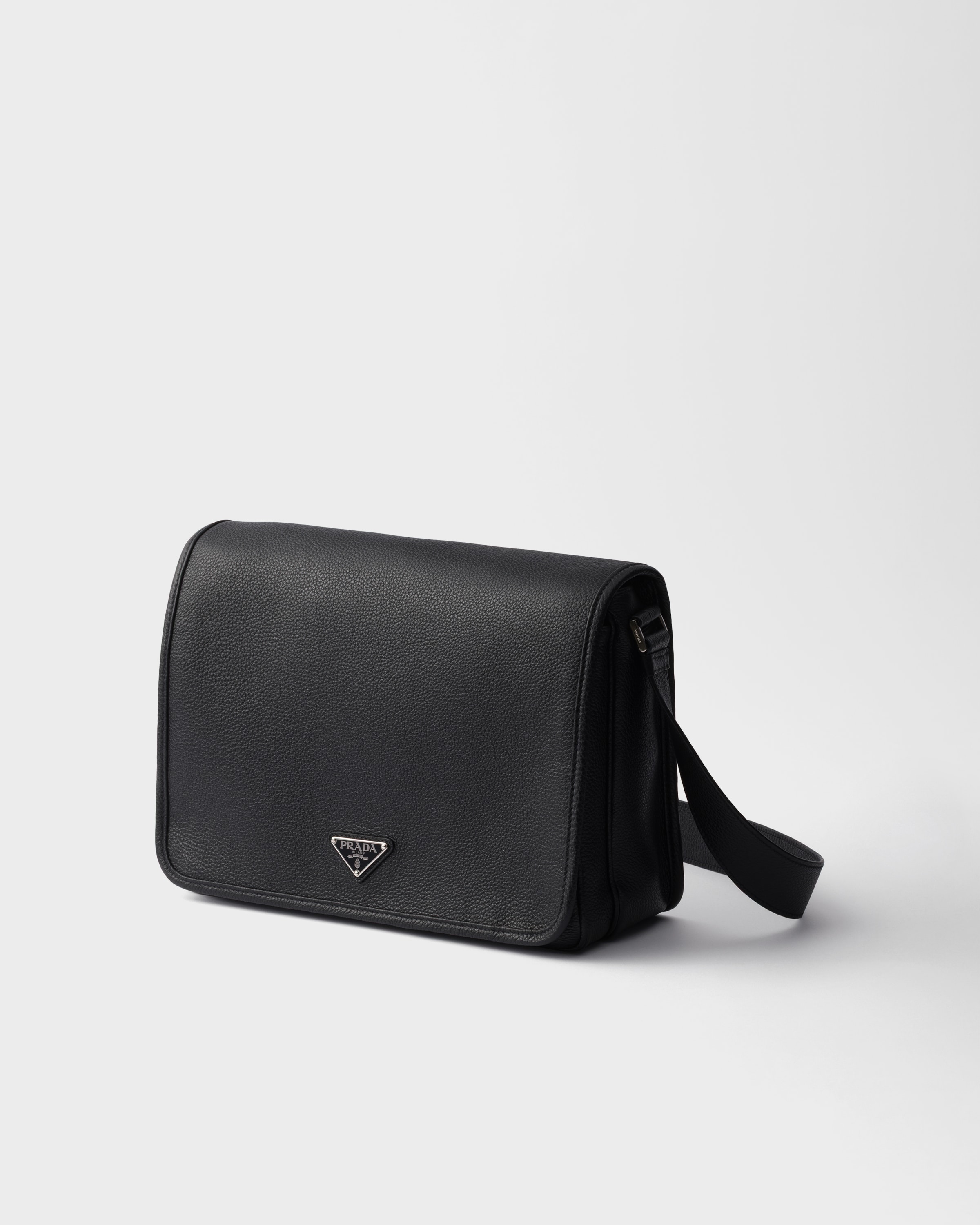 セール★PRADA★2VL037 PRADA Brick Re-Nylon x Saffiano Leather Shoulder Bag Black