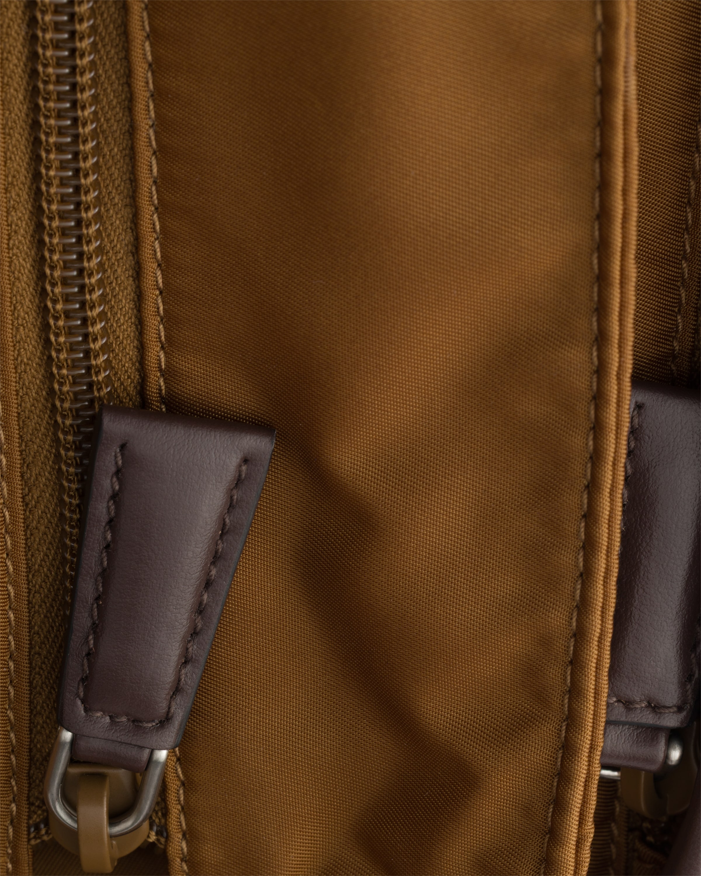 Re-Nylon and leather shoulder bag