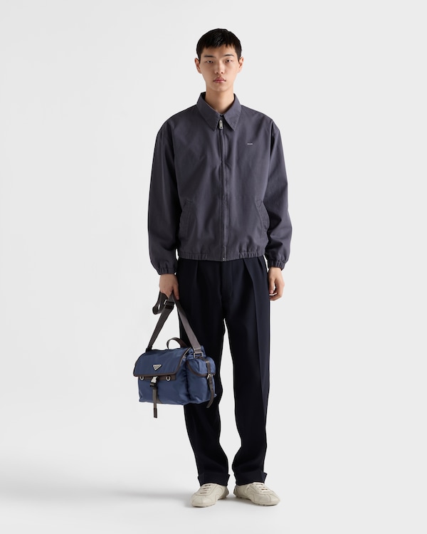 Re-Nylon and leather shoulder bag Re-Nylon and leather shoulder bag