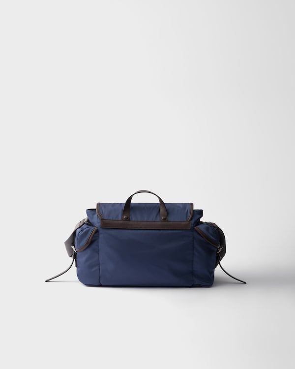 Re-Nylon and leather shoulder bag Re-Nylon and leather shoulder bag