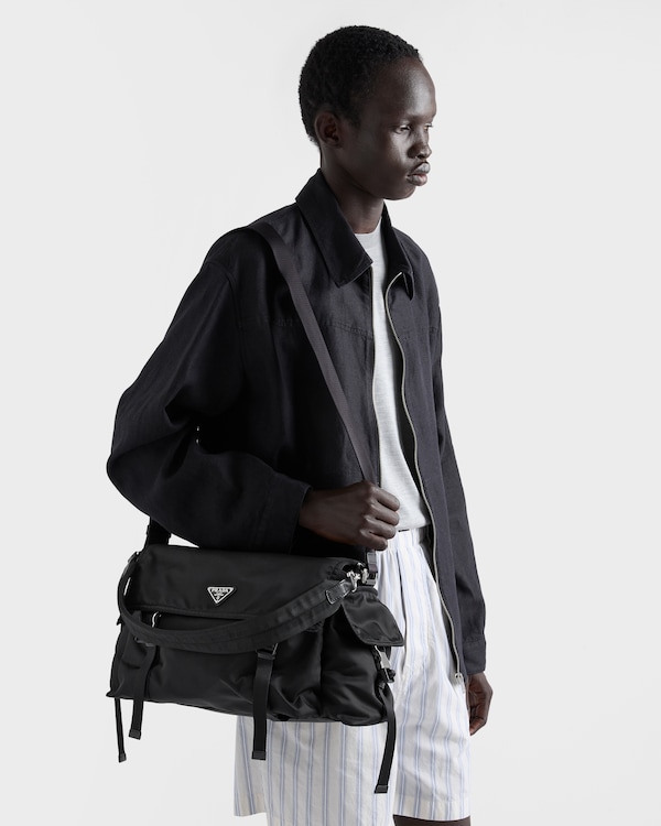 Prada Explore Re-Nylon and leather bag - Black Prada Explore Re-Nylon and leather bag - Black
