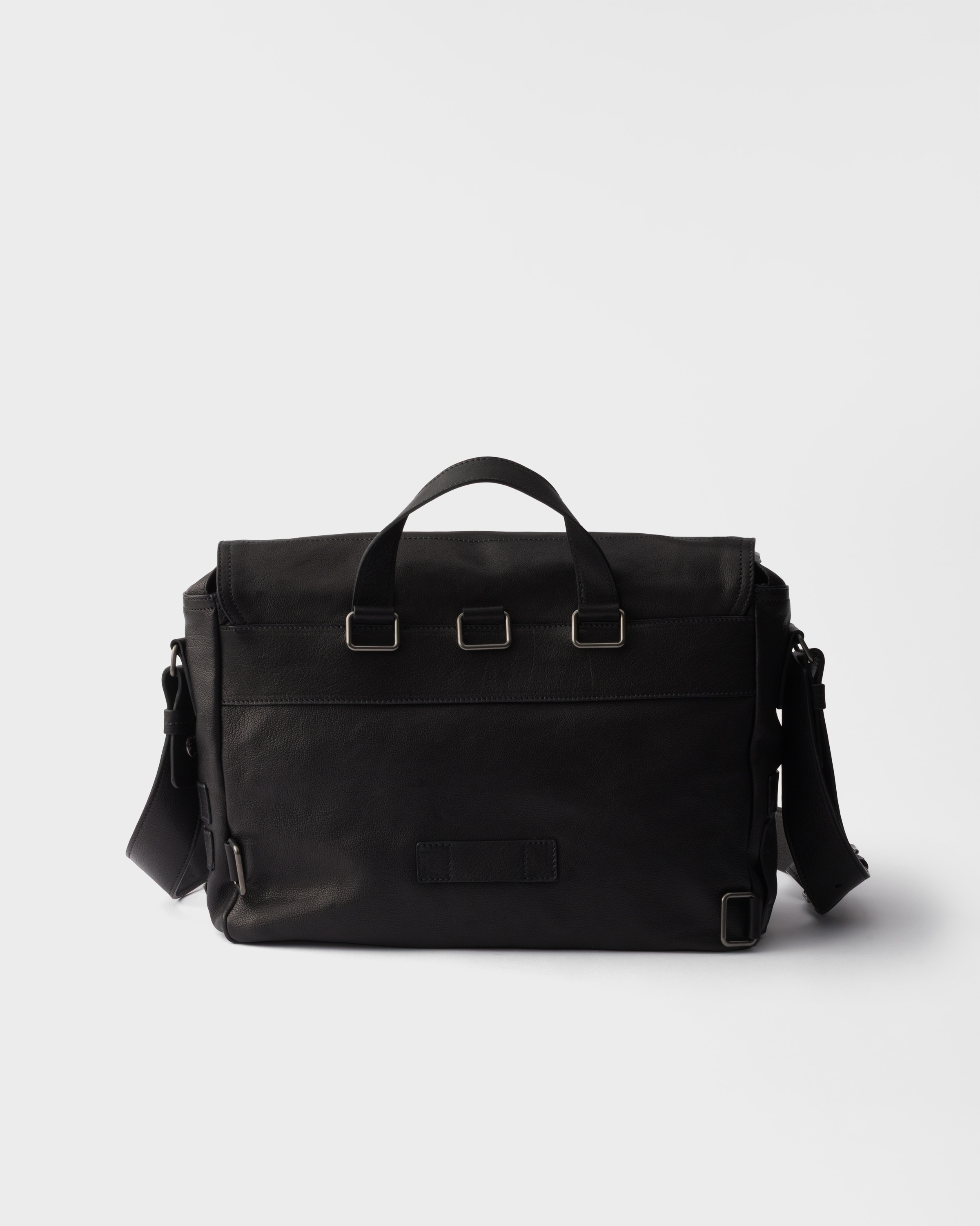 Black Leather Messenger Bag | PRADA