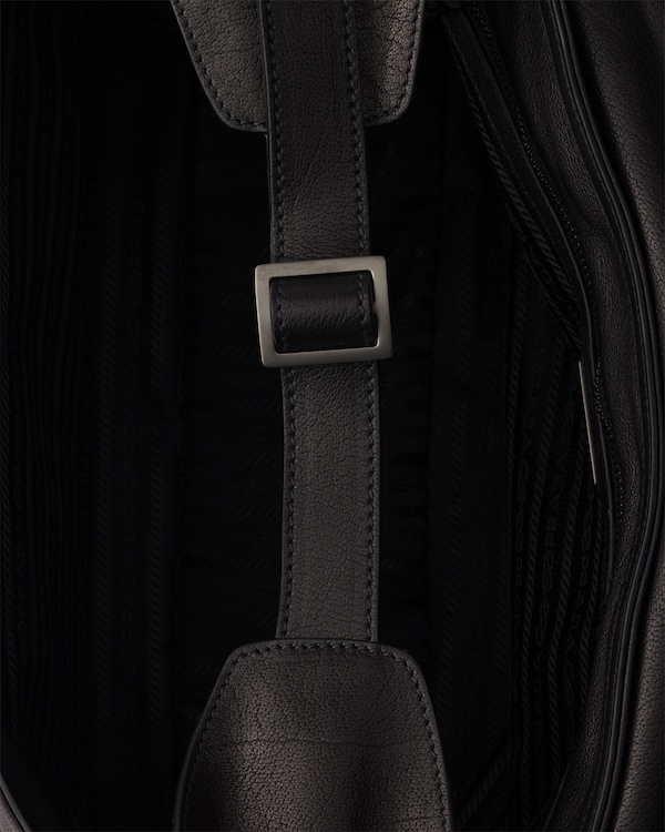 Leather messenger bag - Black Leather messenger bag - Black