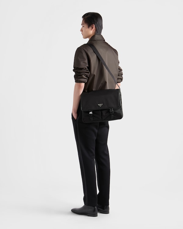 Re-Nylon and Saffiano leather shoulder bag - Black Re-Nylon and Saffiano leather shoulder bag - Black