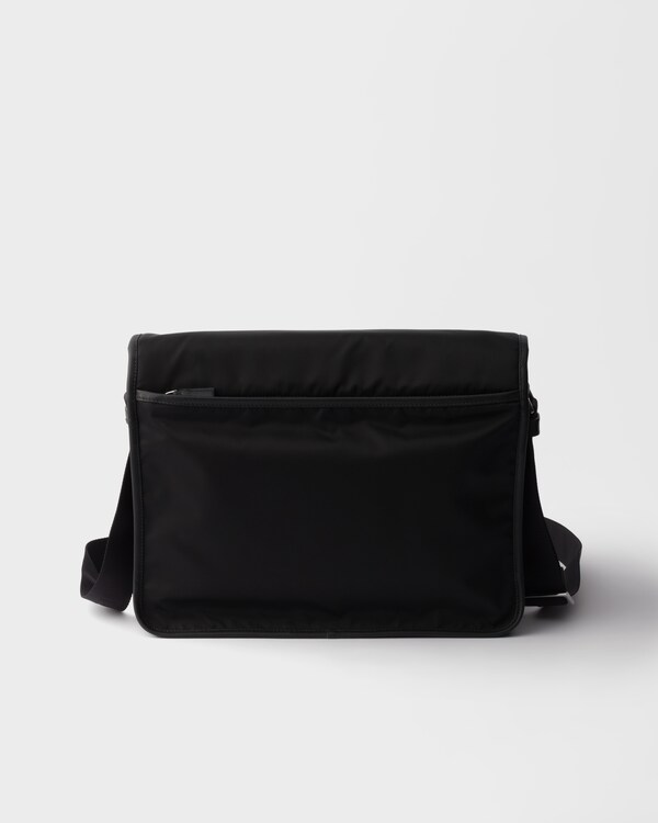 Re-Nylon and Saffiano leather shoulder bag - Black Re-Nylon and Saffiano leather shoulder bag - Black