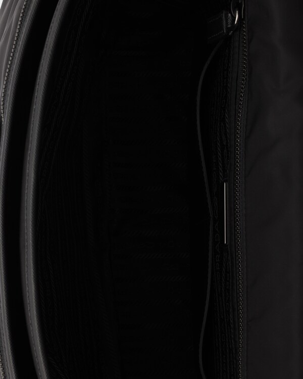 Re-Nylon and Saffiano leather shoulder bag - Black Re-Nylon and Saffiano leather shoulder bag - Black