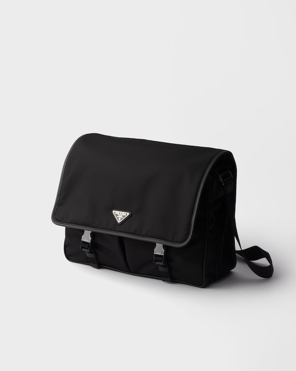 Re-Nylon and Saffiano leather shoulder bag - Black Re-Nylon and Saffiano leather shoulder bag - Black