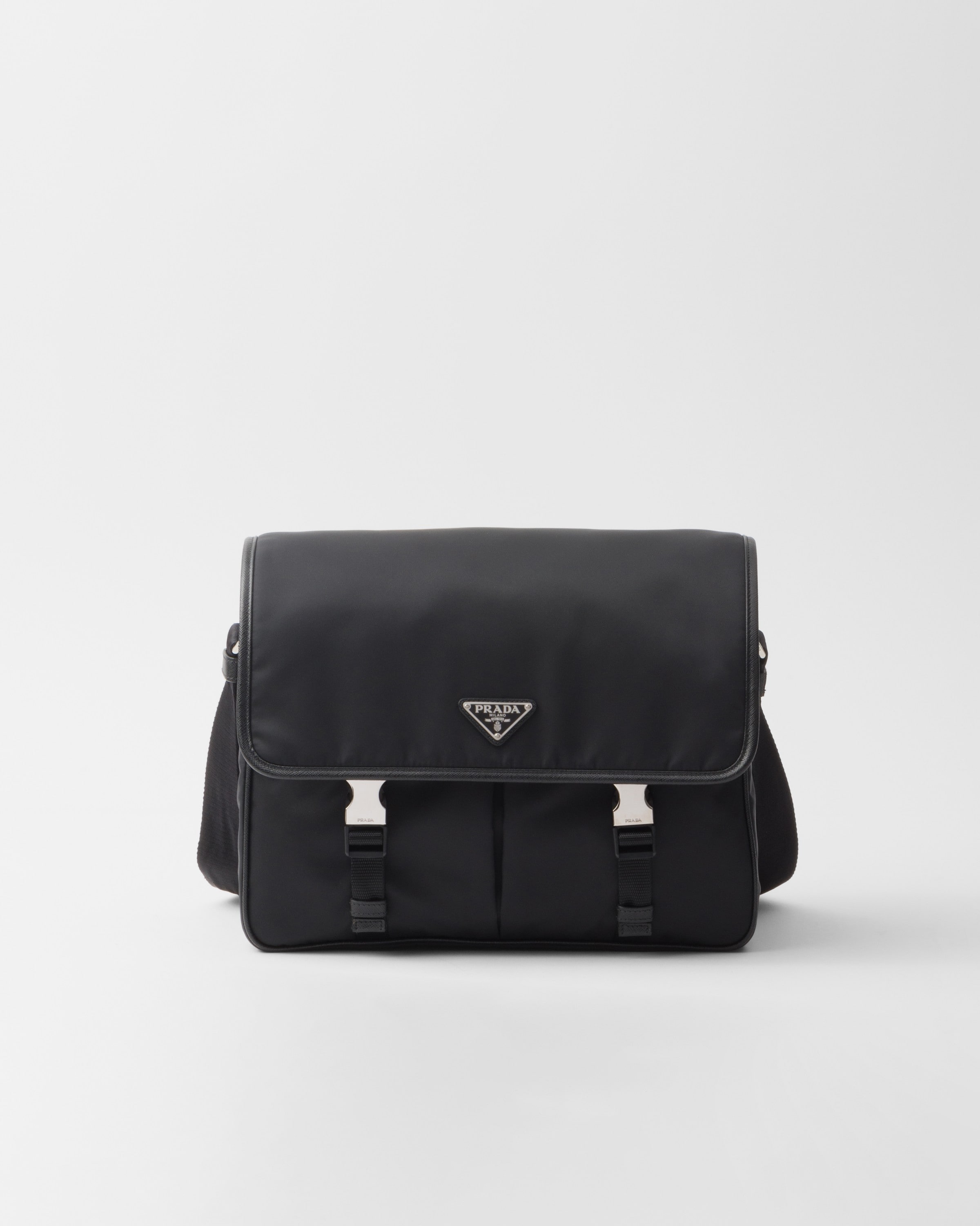 Prada Nylon Messenger Bag in Black for Men