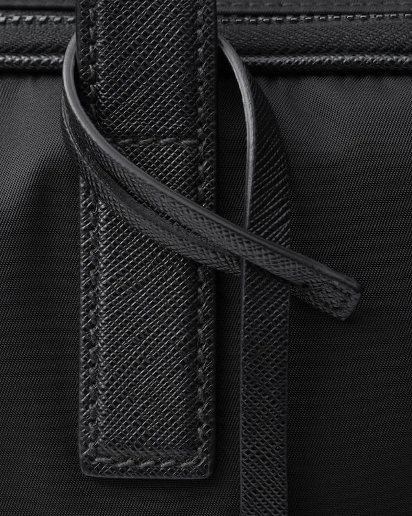 Re-Nylon and Saffiano leather briefcase Re-Nylon and Saffiano leather briefcase