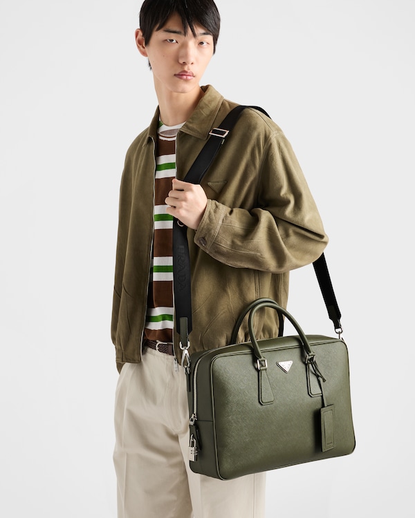 Saffiano leather work bag - Loden Saffiano leather work bag - Loden