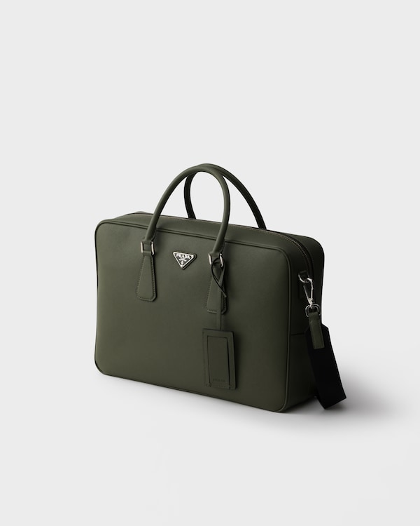 Saffiano leather work bag - Loden Saffiano leather work bag - Loden