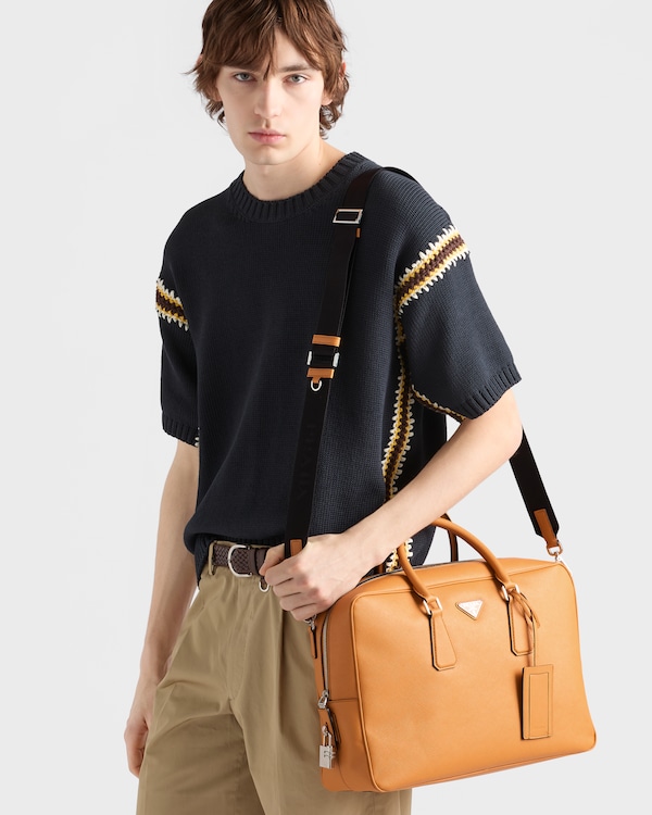 Saffiano leather work bag - Amber Saffiano leather work bag - Amber