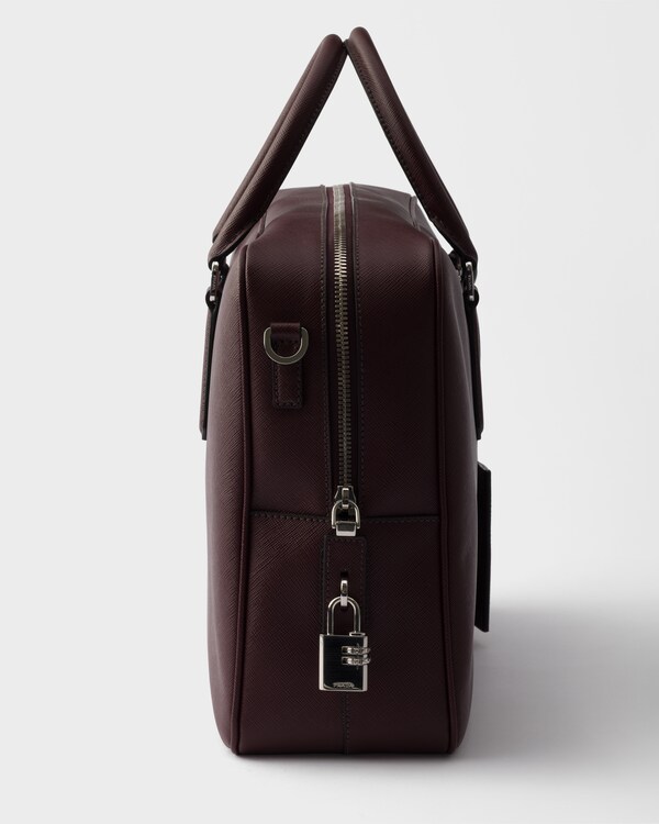 حقيبة ملفات من جلد سافيانو - برغندي حقيبة ملفات من جلد سافيانو - برغندي