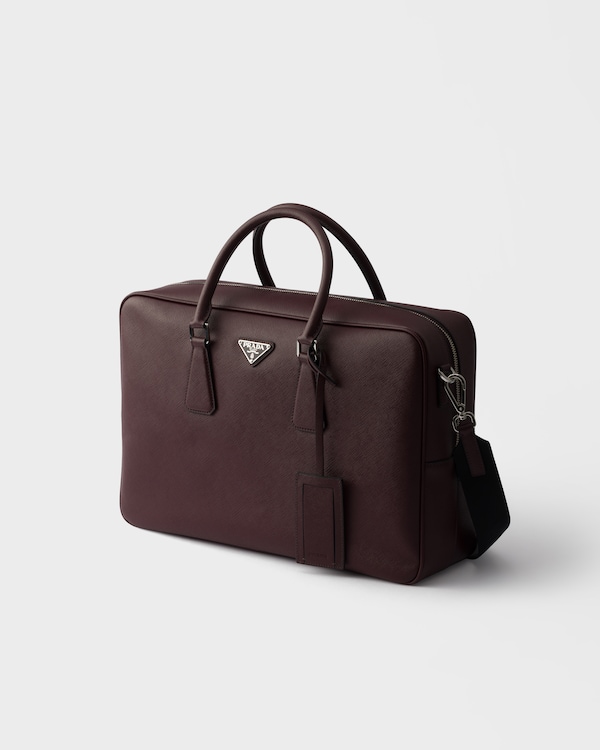 حقيبة ملفات من جلد سافيانو - برغندي حقيبة ملفات من جلد سافيانو - برغندي