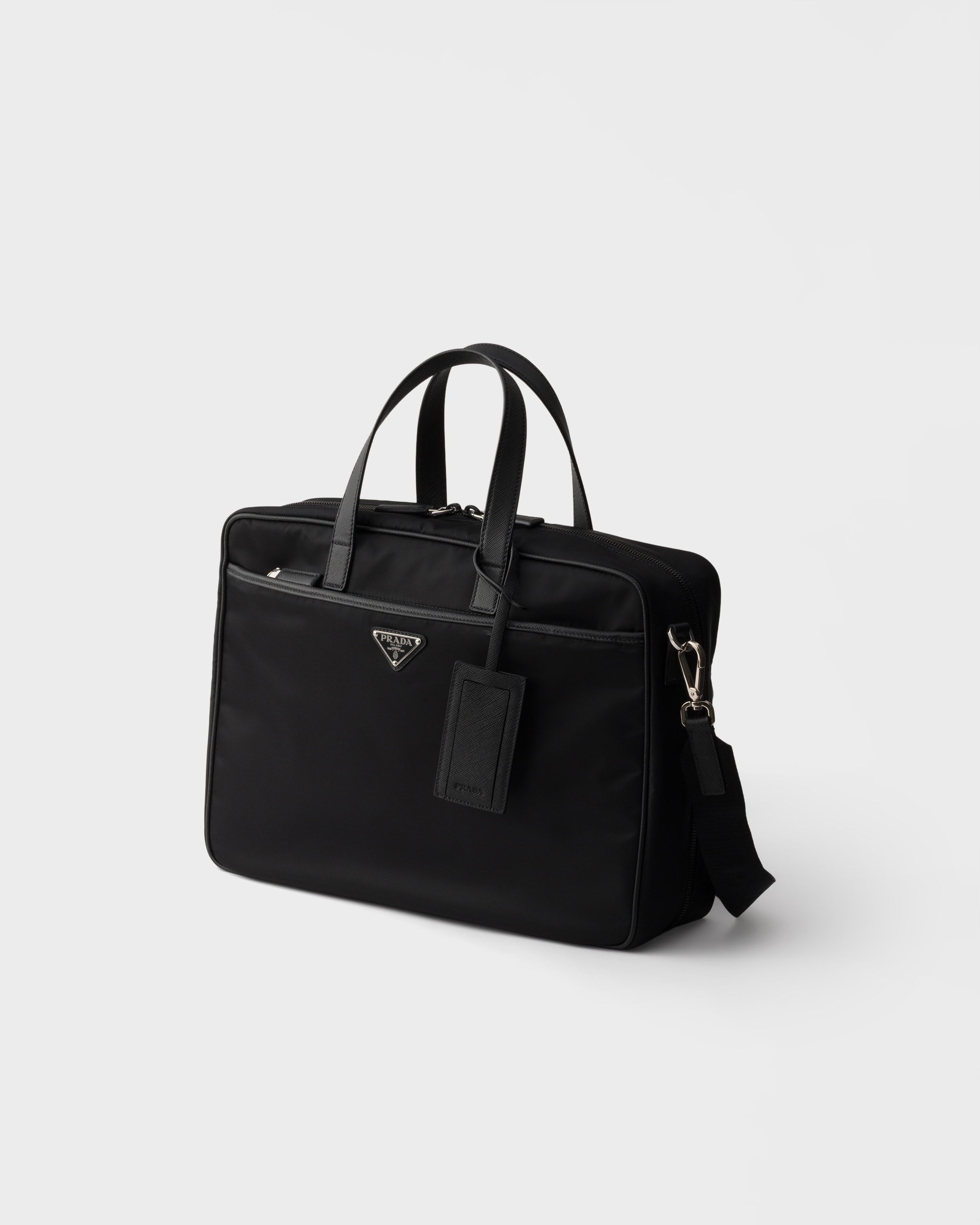 PRADA サフィアーノレザー　ブリーフケース ブラック Re-Nylon サフィアーノレザー ブリーフケース | PRADA - 日本