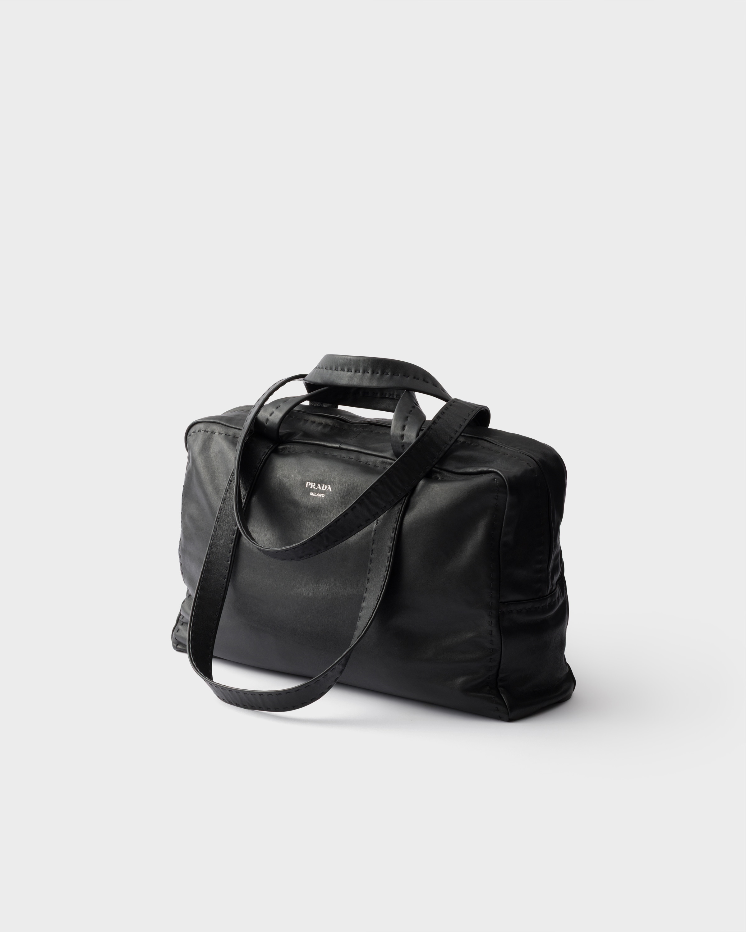 ブラック ナッパレザー ワークバッグ | PRADA - 日本