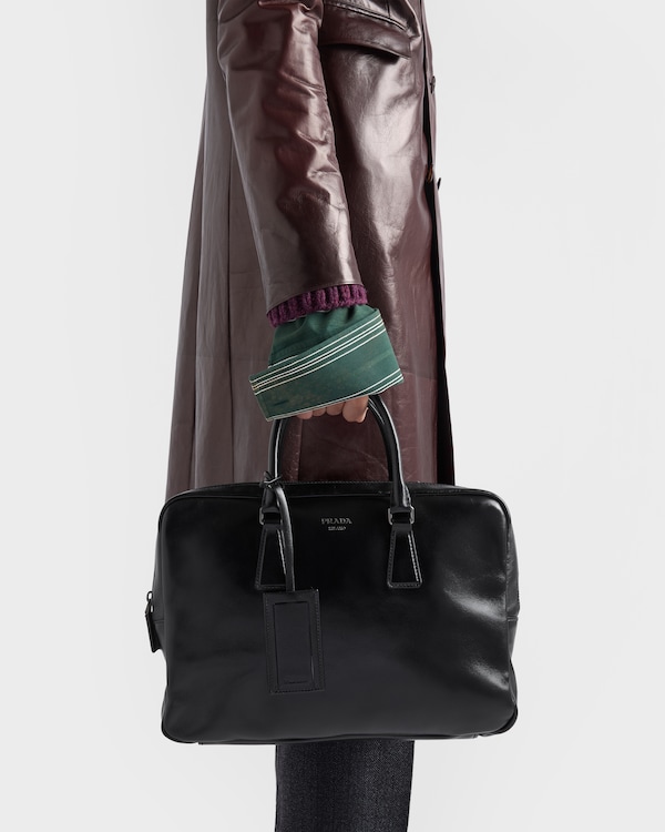 Leather work bag - Black Leather work bag - Black