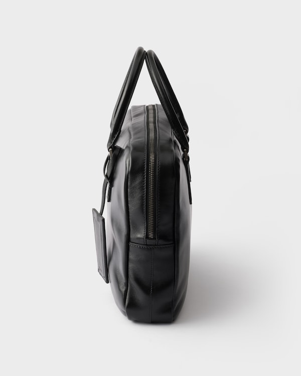 Leather work bag - Black Leather work bag - Black
