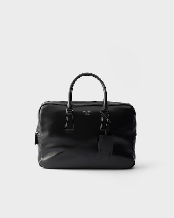 Leather work bag - Black Leather work bag - Black