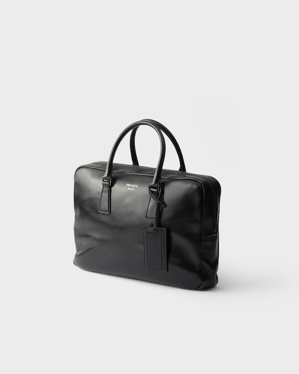 Leather work bag - Black Leather work bag - Black